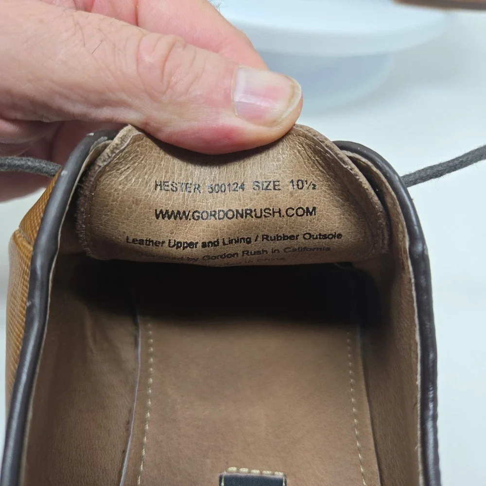Gordon Rush Hester Mens Brown Textured Leather Derby Dress Shoes 300124 SZ 10.5
